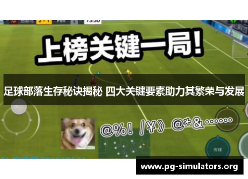 足球部落生存秘诀揭秘 四大关键要素助力其繁荣与发展